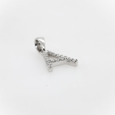 18ct White Gold and Diamond Initial "A" Pendant