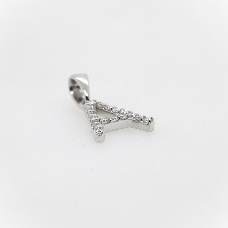 18ct White Gold and Diamond Initial "A" Pendant