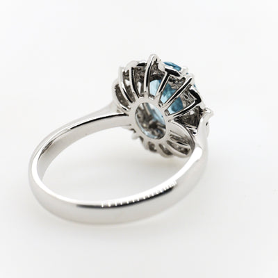 18ct White Gold "Lillibet" Aquamarine and Diamond Dress Ring
