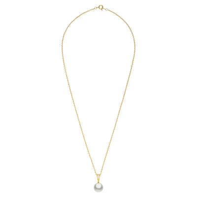 18YG 11mm Pearl & Diamond Pendant