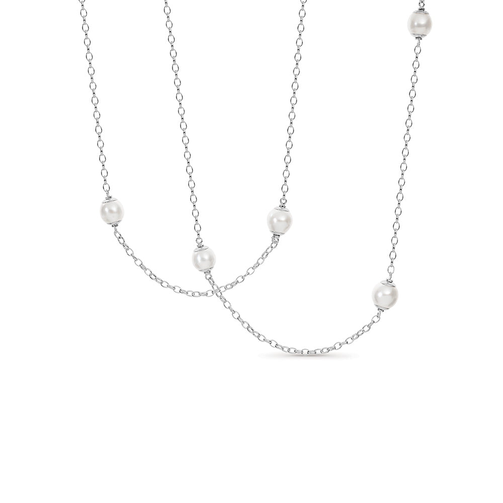 Sterling Silver Necklace with Drop South Sea Pearls