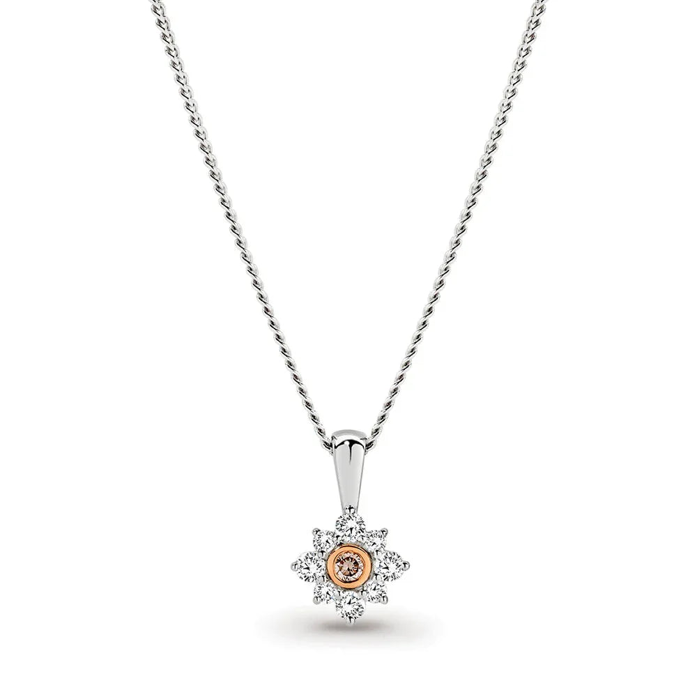 9k White and Rose Gold Pink Caviar Argyle Pink Diamond Pendant.