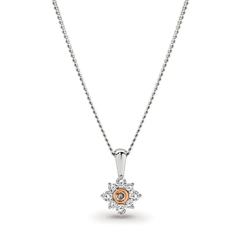 9k White and Rose Gold Pink Caviar Argyle Pink Diamond Pendant.